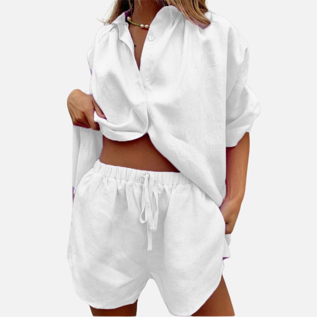 Women's Breathable Linen Outfit Set