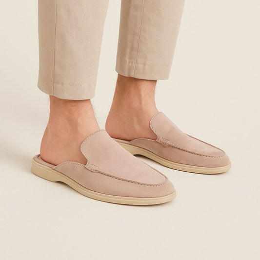 Men's Suede Mules - Old Money Slip-On Sandals