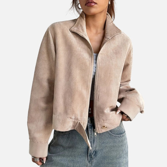 Women's Corduroy Jacket - Zipped Cardigan