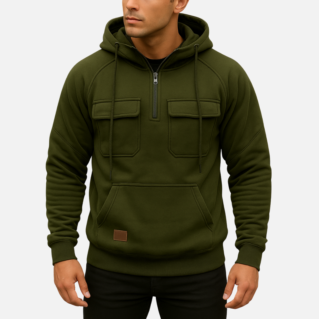 Men's Utility Hoodie - Warm Zipped Hoodie