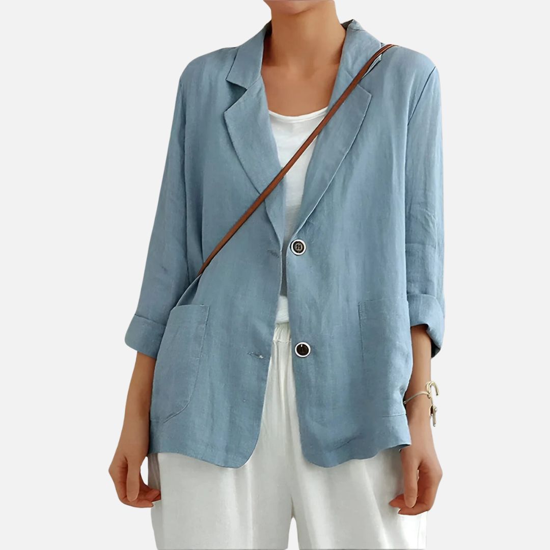 Women's Tailored Blazer - Linen Blazer Jacket