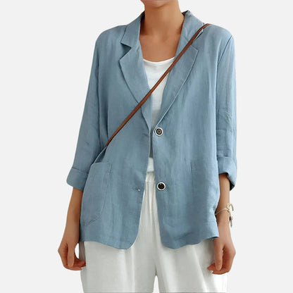 Women's Tailored Blazer - Linen Blazer Jacket