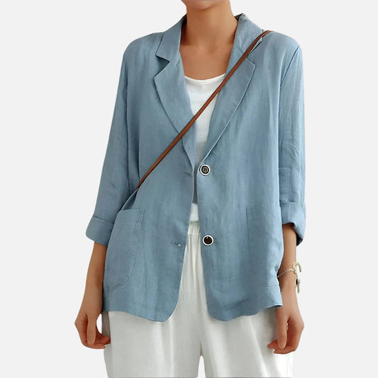 Women's Tailored Blazer - Linen Blazer Jacket