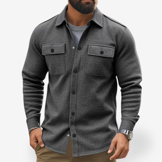 Men’s Casual Overshirt with Stretch and Muscle-Enhancing Fit