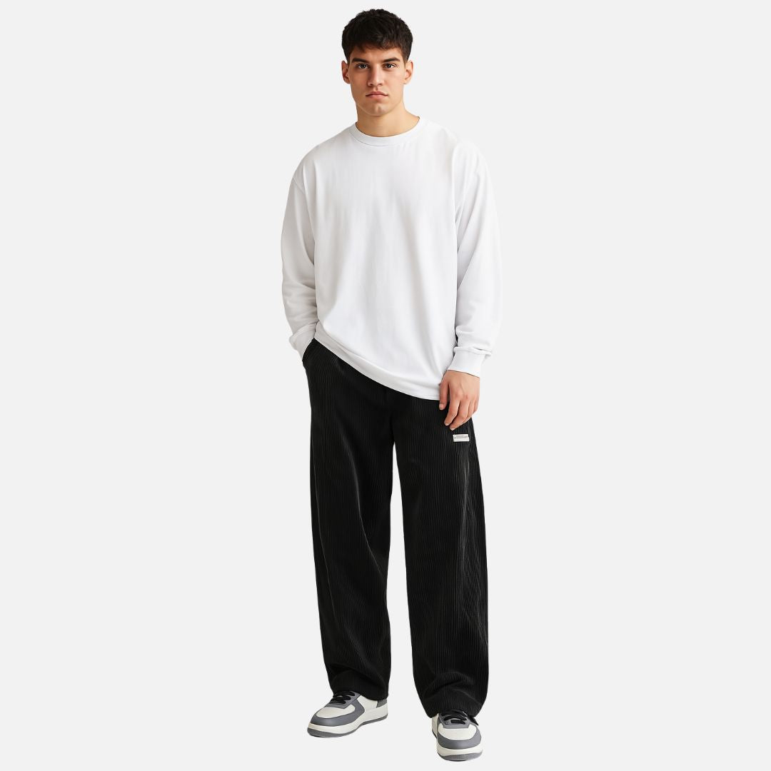 Men’s Corduroy Trousers - Wide-Leg Vintage Pants