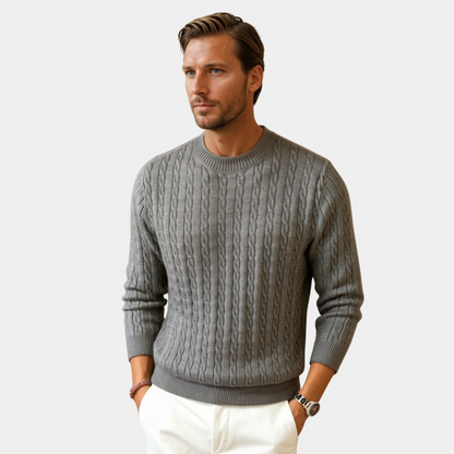 Men’s Cashmere Knitted Sweater - Knitted Pullover Old-Money Style