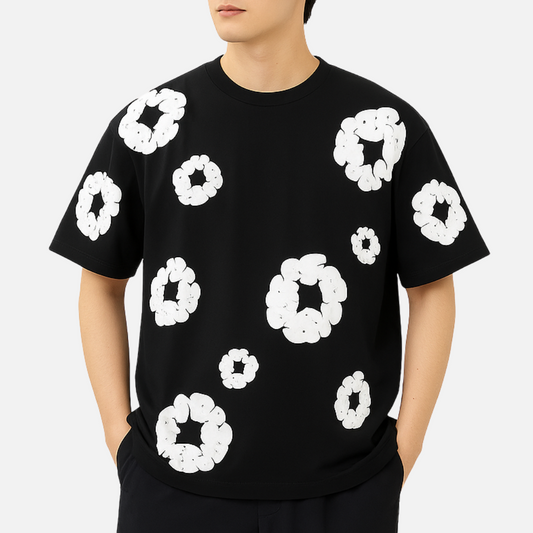 Men's Floral T-Shirt - Comfortable Cotton Wreath T-Shirt