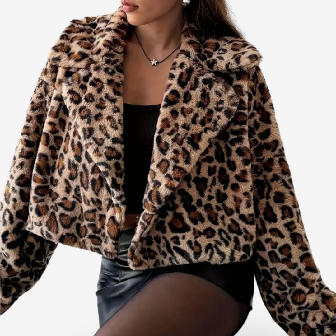 Women’s Panther Print Open-Front Cardigan