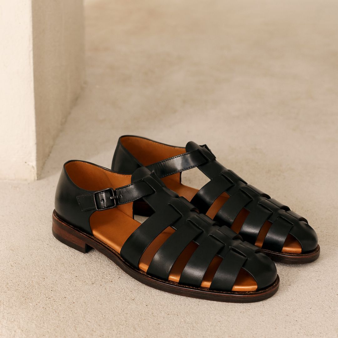 Men’s Premium Orthopedic Leather Sandals - Supportive Open Sandals