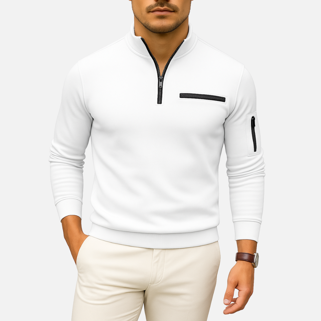 Men's Half-Zip Sweater - Comfortable Half-Zipper