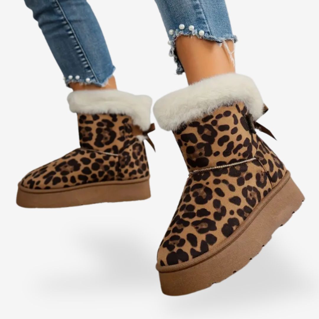 Women’s Leopard Print Warm Snow Boots