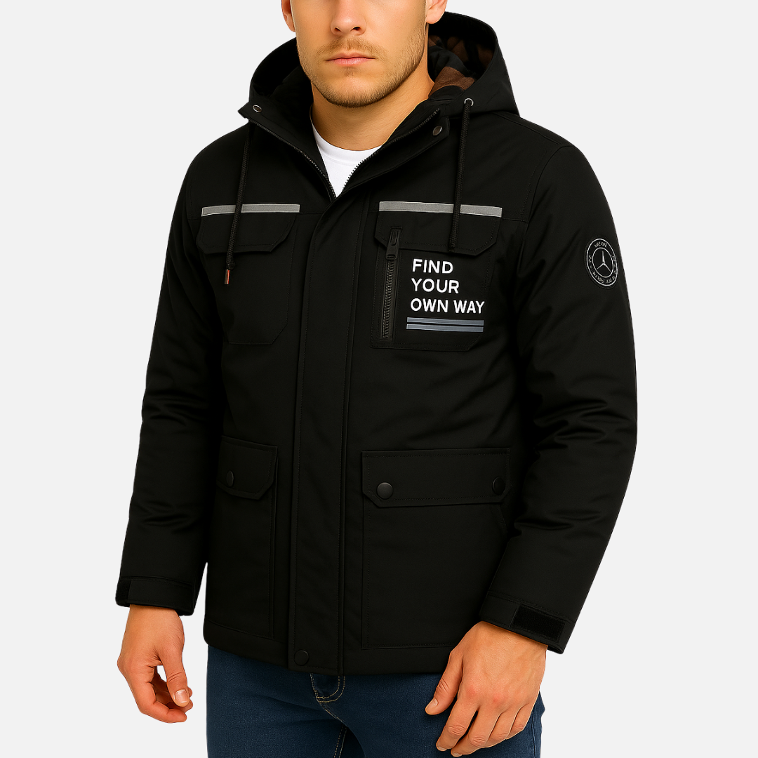 Men’s Hooded Water Resistant Winter Jacket – All Weather Coat