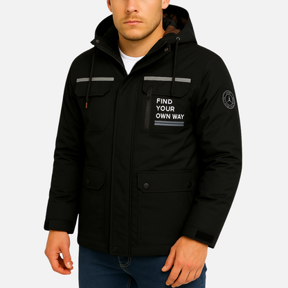 Men’s Hooded Water Resistant Winter Jacket – All Weather Coat