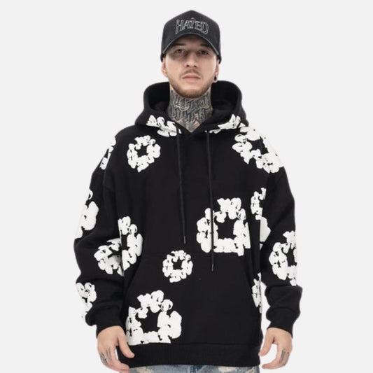 Men's Floral Hoodie - Comfortable Floral Warm Hoodie