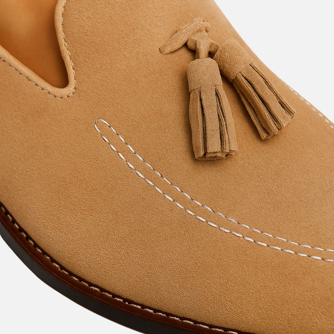 Men's Suede Loafers - Old Money Style Slip-On Moccasins