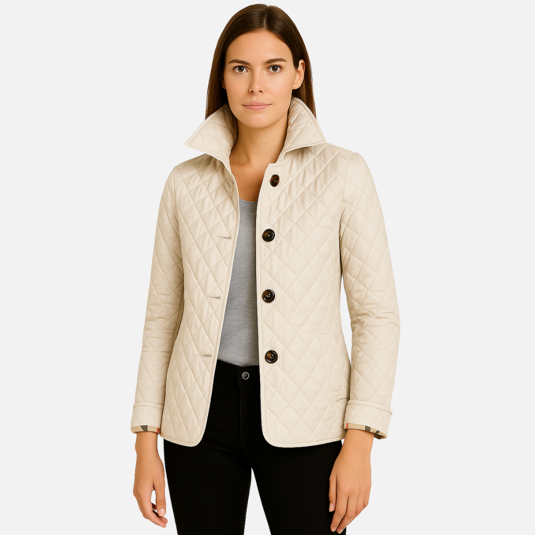 Women's Quilted Button-Up Jacket - Smart Blazer