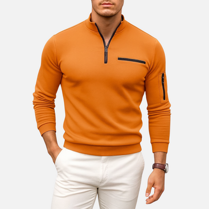 Men's Half-Zip Sweater - Comfortable Half-Zipper