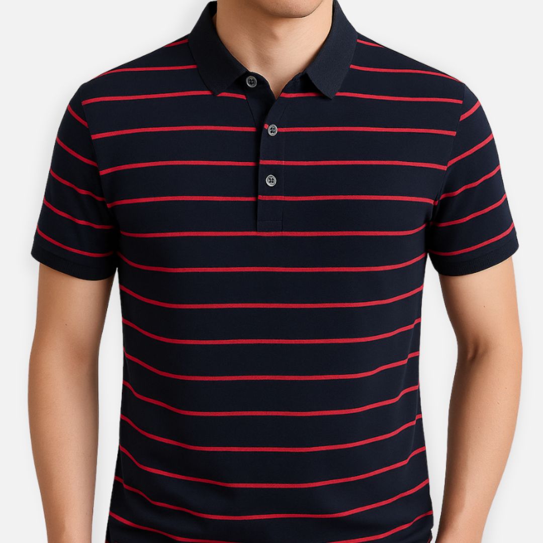 Men’s Striped Short Sleeve Polo