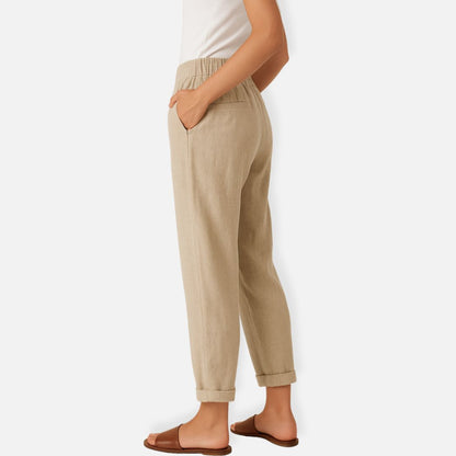 Women’s Tailored Linen Trousers - Folded Trousers