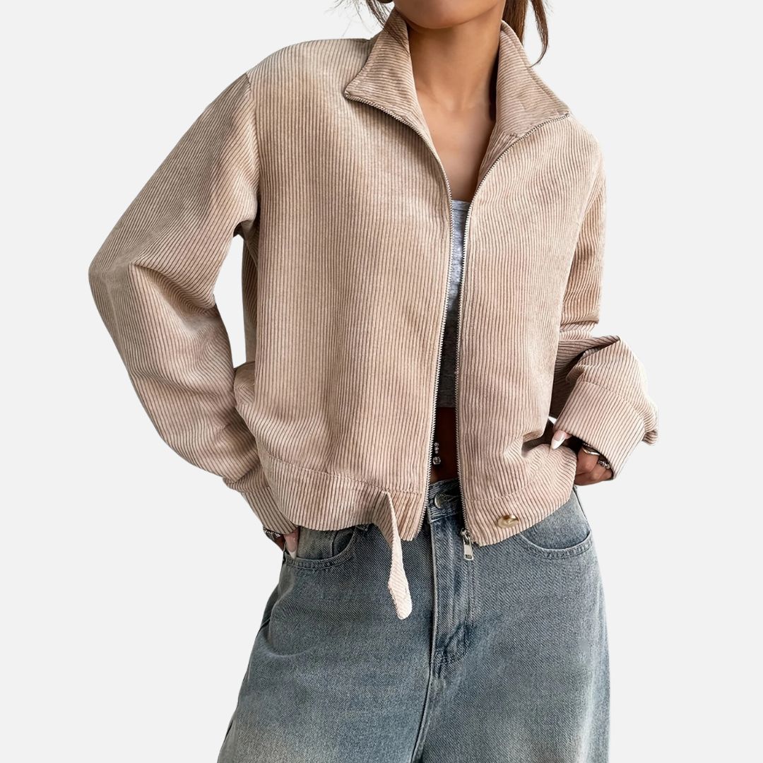 Women's Corduroy Jacket - Zipped Cardigan