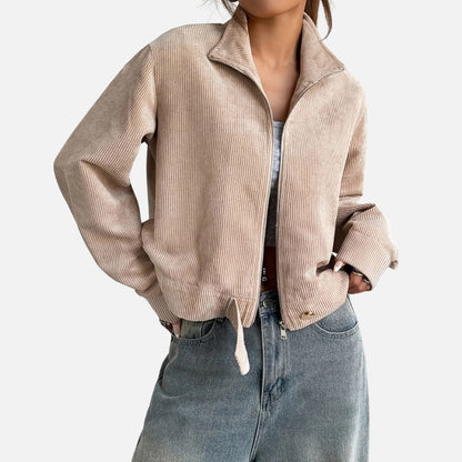 Women's Corduroy Jacket - Zipped Cardigan