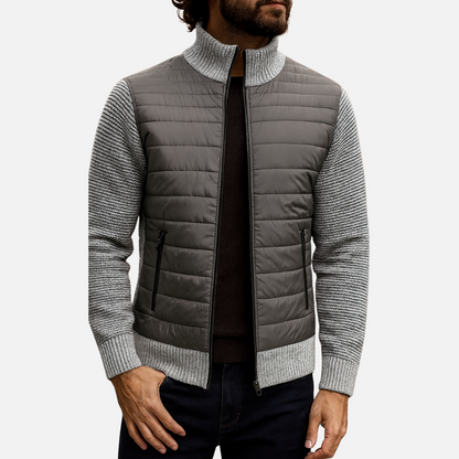 Men's Classic Elegant Jacket - Stand-Up Collar Coat