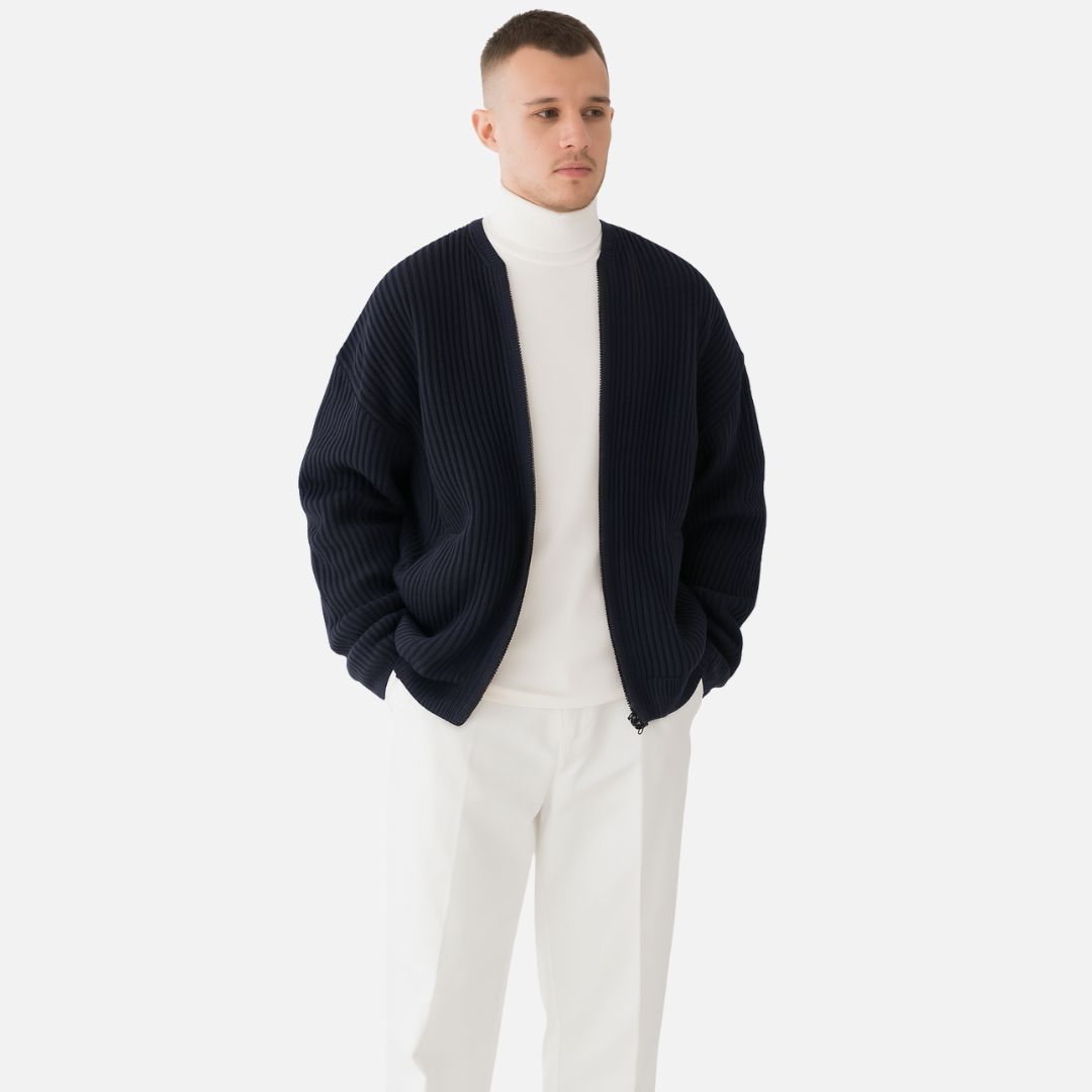 Men's Casual Autumn Jacket - Knitted Cardigan