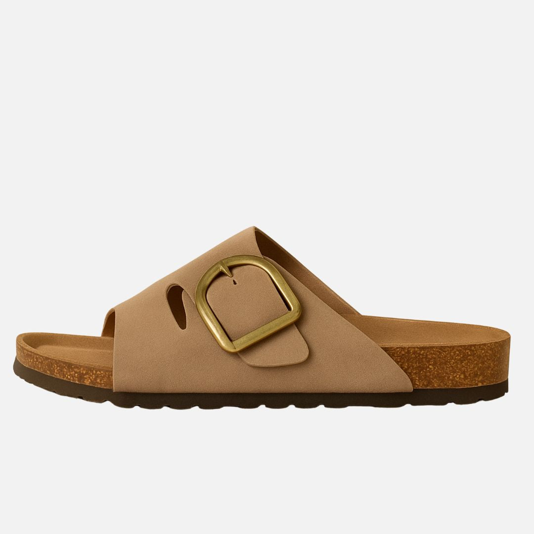 Women's Suede Slippers - Open Suede Sandals
