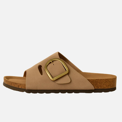 Women's Suede Slippers - Open Suede Sandals
