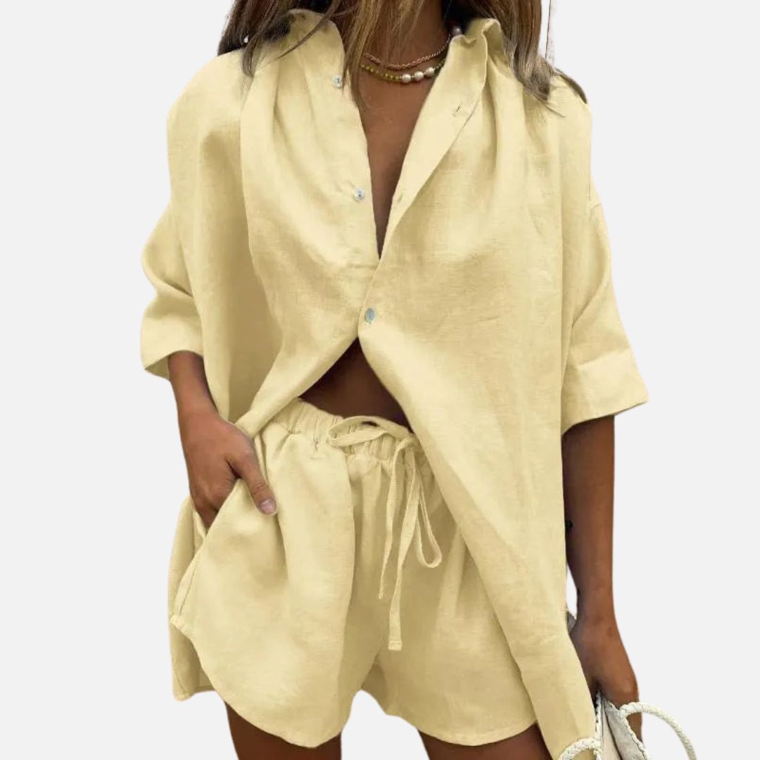 Women's Breathable Linen Outfit Set