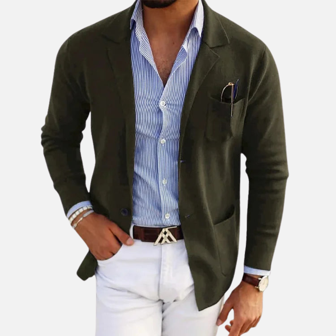 Men’s Smart Blazer - Dress Jacket with Flap Pockets