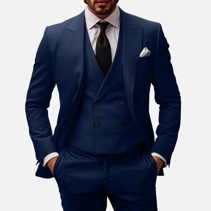 Men's Smart 3-Piece Suit - Premium Suit with Trousers, Blazer and Vest