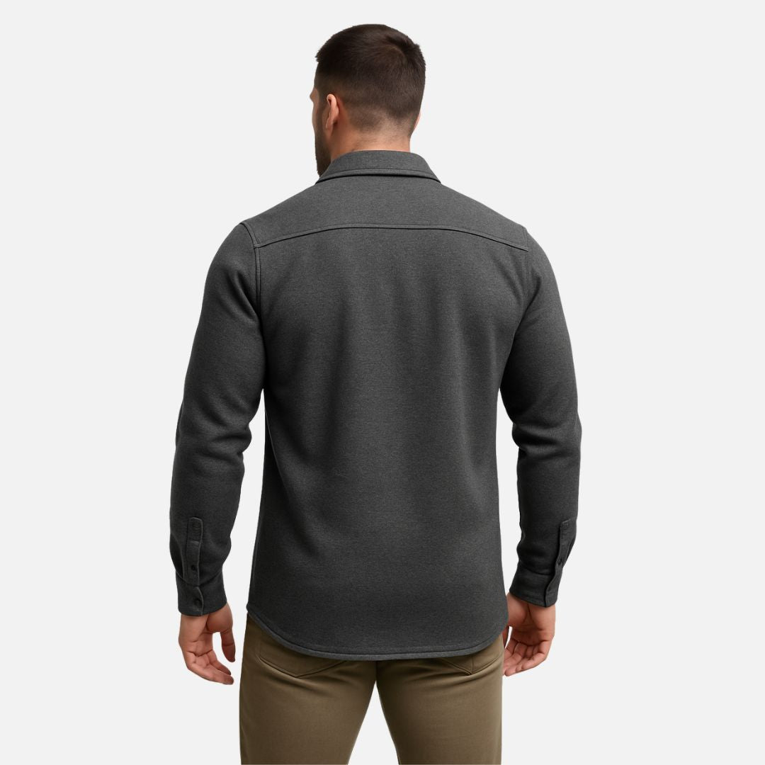 Men's Casual Long Sleeve Overshirt - Casual Knitted Jacket