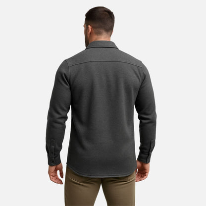 Men's Casual Long Sleeve Overshirt - Casual Knitted Jacket