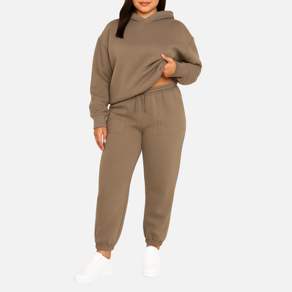 Women's Tracksuit Outfit Set – Comfortable Hoodie and Joggers Loungewear