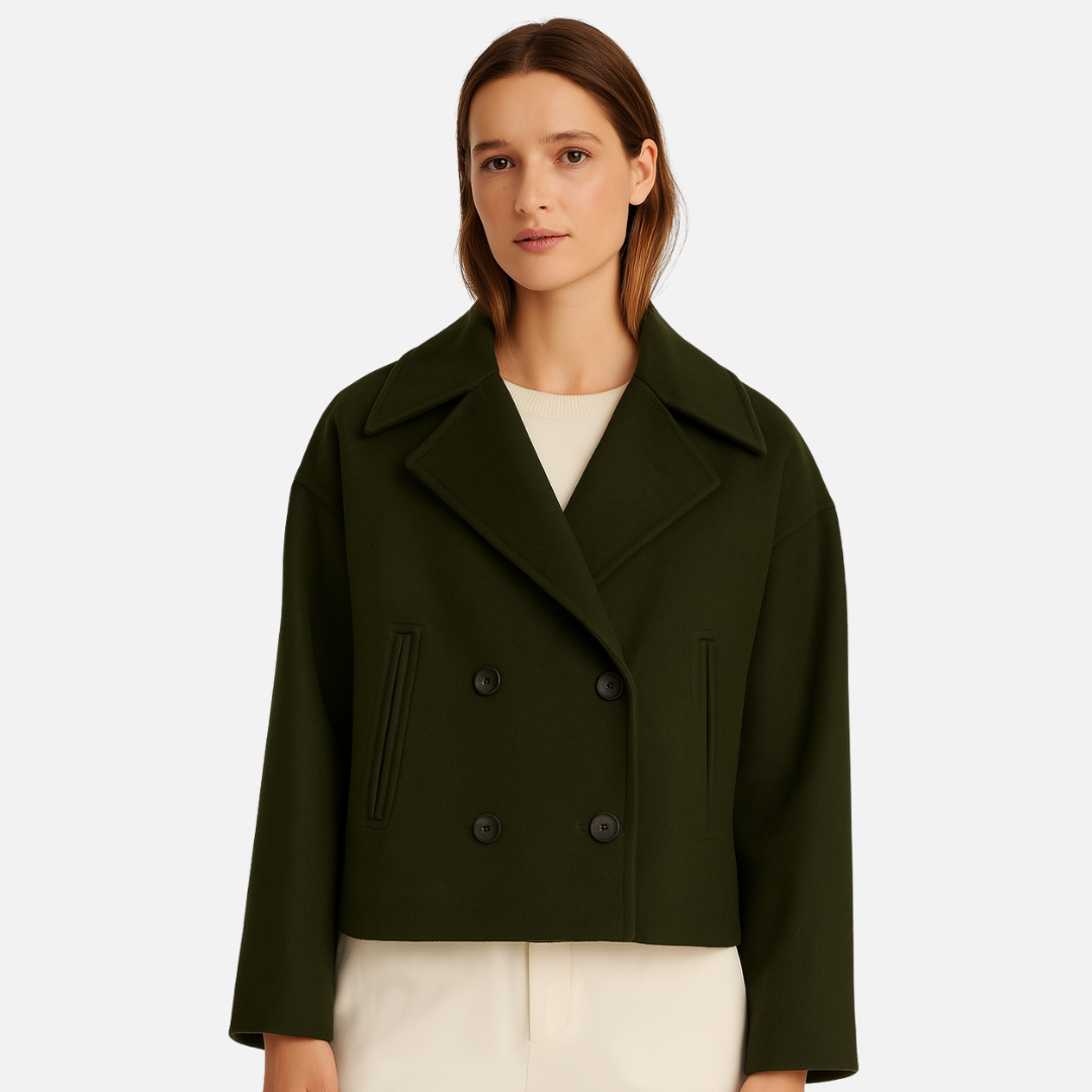 Women’s Tailored Coat - Casual Buttoned Jacket