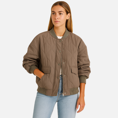 Women’s Autumn Jacket - Quilted Bomber Jacket