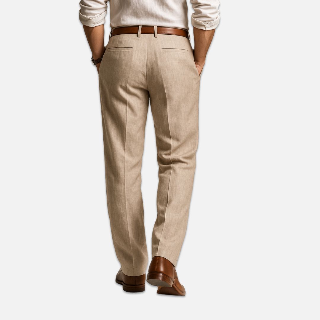 Men’s Pleated Linen Pants - Old Money Trousers