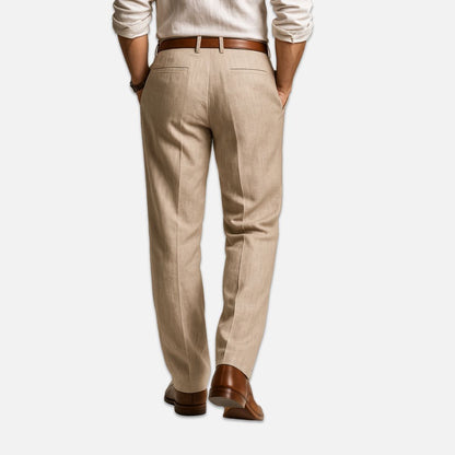 Men’s Pleated Linen Pants - Old Money Trousers