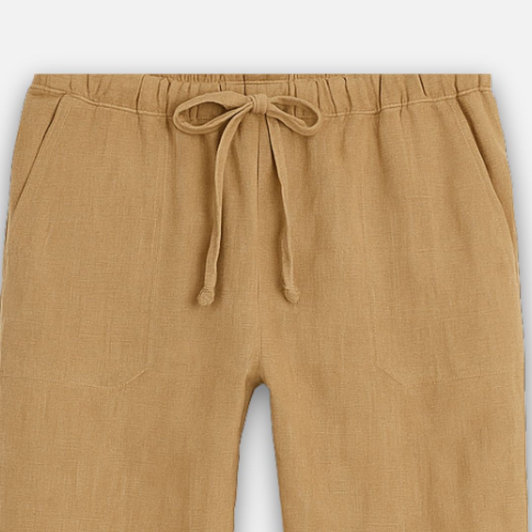 Men's Long Linen Trousers - Leisure Pants