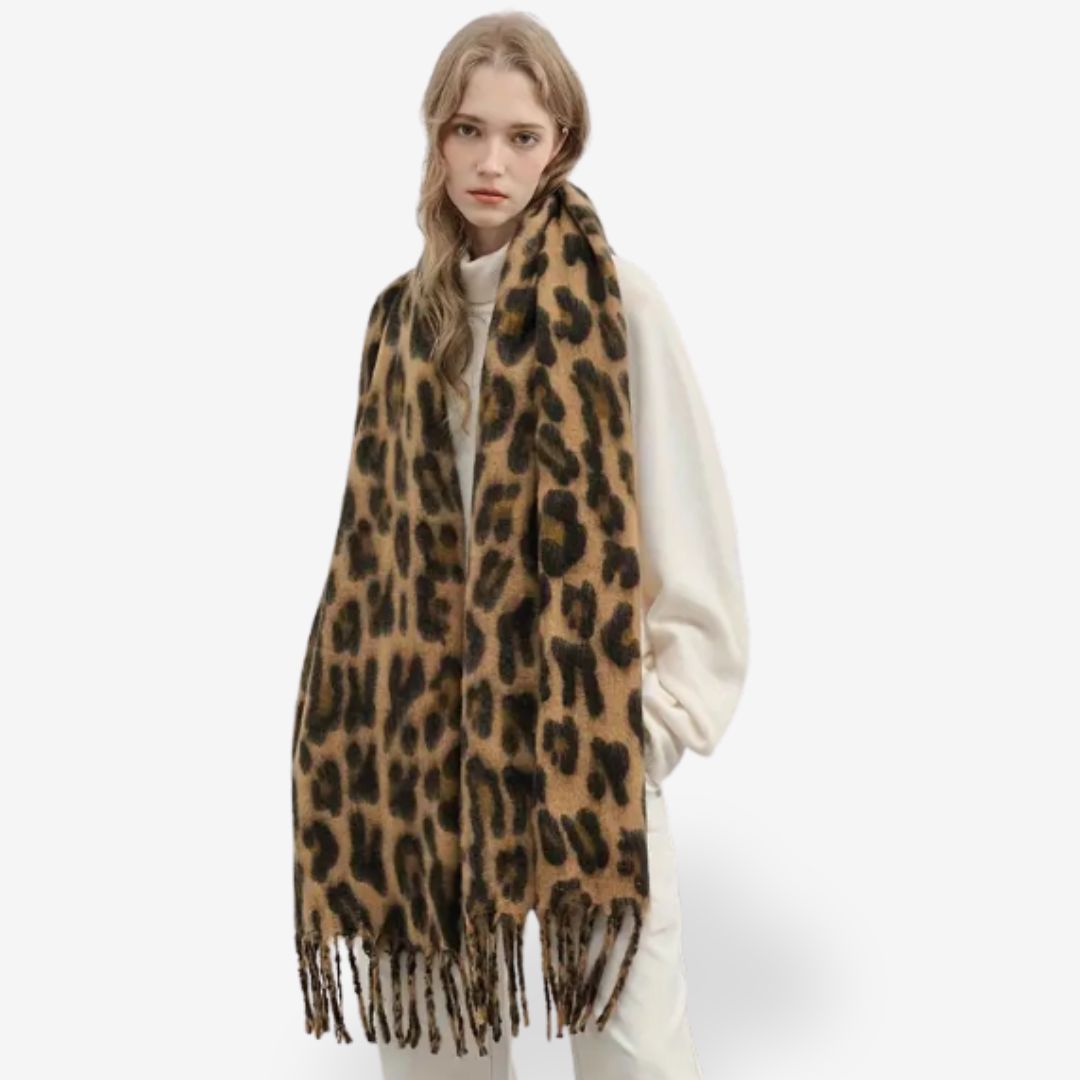 Women’s Soft Leopard Panther Print Scarf – Thick & Warm