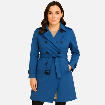 Women’s Warm Trench Coat – Classic Long Belted Coat for Autumn & Winter
