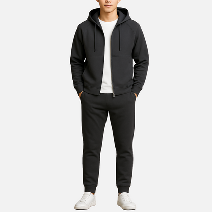 Men’s Luxury Zip-Up Tracksuit – 2-Piece Smart Casual Outfit