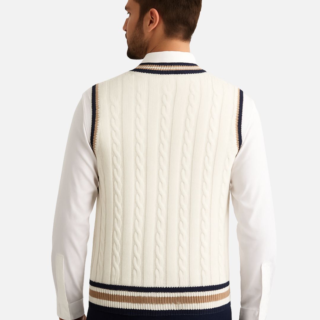 Men’s Old Money Sleeveless Vest - Knitted Pullover