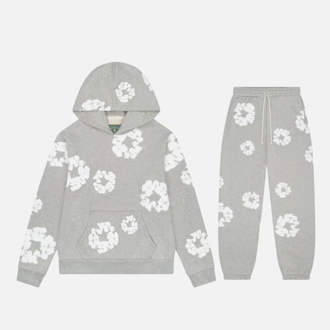 Men's Floral Tracksuit - Comfortable Hoodie and Joggers Set