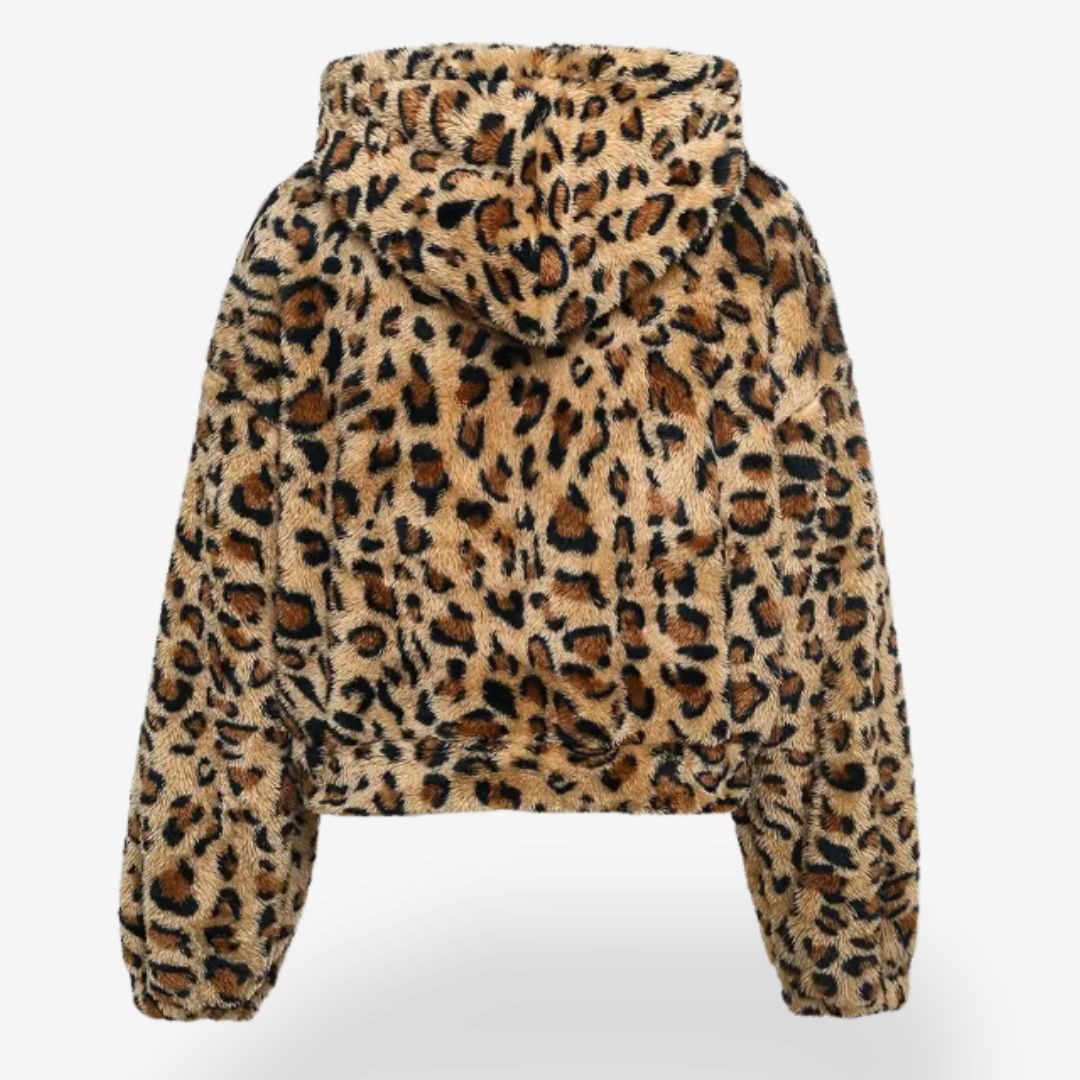 Women's Leopard Panther Print Hoodie Fleece