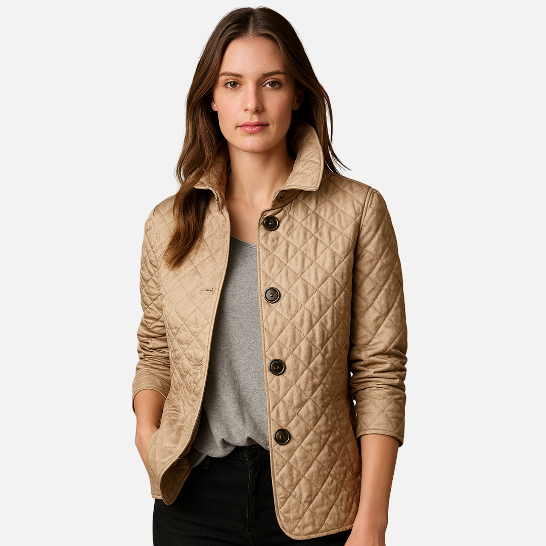Women's Quilted Button-Up Jacket - Smart Blazer