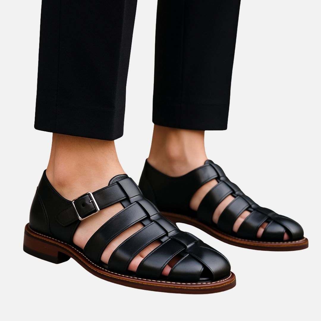 Men’s Premium Orthopedic Leather Sandals - Supportive Open Sandals