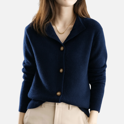 Women’s Elegant Cashmere Cardigan – Soft Button-Up Knit Jacket
