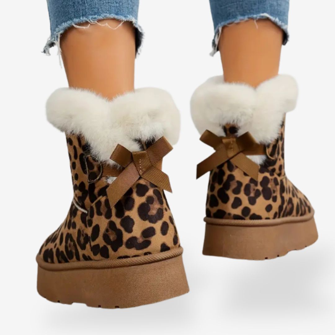 Women’s Leopard Print Warm Snow Boots